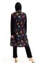 Body Covered Parachute Fabric Patterned Lycra Full Covered Hijab Swimsuit 1520 Colorful-Black - 3