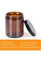 270ml 9oz amber round glass jar with black lid, perfect for cosmetics, creams, personal care products, etc. (12 pieces) - 3