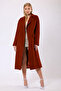 Red Brown Carolina Cashmere Coat - 3