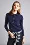 Regular Fit Polo Collar Long Sleeve Basic Knit Sweater D6259Ax26Au - 2
