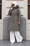 Baklava Patterned Araboy Coat Tsd260280 Gray - 4