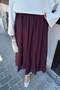 Belted Pocketed Hijab Skirt Plum - 4