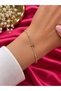 Letter Design Stone Elegant Bracelet 316L Stainless Steel - Anti-Allergic