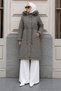 Baklava Patterned Araboy Coat Tsd260280 Gray