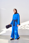 Women's Crew Neck Asymmetrical Cut Suit Blue - 4