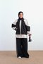 Women's Double Color Stripe Detailed Suit Black - 2