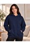 Women's Hooded Oversize Sweatshirt - Plain Basic Cotton Sweatshirt with Kangaroo Pocket