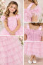 Girls' Tulle Dress with Hand-Applied Details - 3