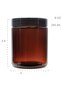 270ml 9oz amber round glass jar with black lid, perfect for cosmetics, creams, personal care products, etc. (12 pieces) - 2