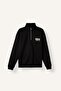 Boxy Fit Half Zipper High Neck Printed Long Sleeve Sweatshirt H3868Ax26Au