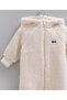 Baby Boy Overalls Welsoft Hooded Plush Winter Overalls (1-3, 3-6 Months with Booties and 6-9, 9-12 Months Without Booties) - 2
