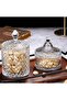 Crystal Candy Box With Lid - Glass Covered Sugar Bowl and Cookie Jar - Weave Design Dish - 6
