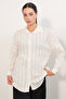 Women's Striped Oversize Shirt 20408 - White