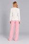 Women's Breakfast Club Printed Pink Wide-Leg Cotton Pajama Set - 4
