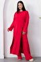 Crew Neck Slit Pants Double Set Pl2611 - 5