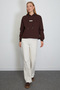 3 İplik Active Printed Oversize Sweatshirt with Hood and Stopper - 2