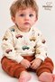 Baby Boy Set with Car Pattern, 2-Piece Top and Bottom Set, Seasonal, 3, 6, 9, 12 Months