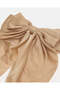 Women Brown Satin Bow Hair Clip - 3