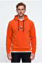 Men's Orange Warm Standard Fit Regular Cut Hooded Fleece - 3