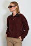 Velvet Polo Collar Knit Sweater - 3