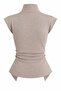 Mink Ruffle Buttoned Sleeveless Cardigan - 261018 - 2