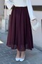 Belted Pocketed Hijab Skirt Plum - 3
