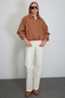 Polo Neck Cashmere Bomber Jacket with Zipper Pockets - 6