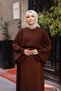 Women's Hijab Hair Braided Top and Bottom Knitwear Set, Stylish Combination with Buttoned Front and Plain Skirt - 3