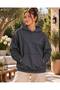 Women's Hooded Oversize Sweatshirt - Plain Basic Cotton Sweatshirt with Kangaroo Pocket