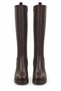 Women's Knee-Length Platform Thick Heeled Zippered Flexible Long Boots - Loven - Brown - 2