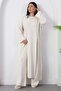 Crew Neck Slit Pants Double Set Pl2611 - 7