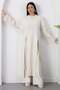 Crew Neck Slit Pants Double Set Pl2611 - 5