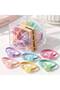 Shiny Soft Colored Figured Children's Hair Elastics 10 Pieces Boxed