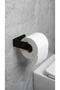 Adhesive Metal Toilet Roll Holder, Matte Black Wall Mounted Wc Paper Holder - 3
