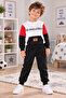 Boy's Printed 2-Piece Tracksuit Set – Black White Red - 3