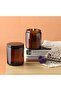 270ml 9oz amber round glass jar with black lid, perfect for cosmetics, creams, personal care products, etc. (12 pieces) - 5