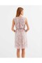 2501 Patterned Zero Sleeve Chiffon Dress - Pink - 4