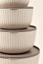 Set of 4 Bowls with Lids, Nesting Bowls of Different Sizes for Kitchen Storage - 4