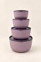 Set of 4 Bowls with Lids, Nesting Bowls of Different Sizes for Kitchen Storage