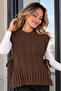 Acrylic Knitwear Sweater N521 Brown - 3