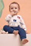 Rochababy Baby Cute Bear Patterned Snap Fastener Shoulder Sweatshirt and Sweatpants Set - 2