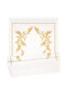 Ecru Tulip Pattern Embroidered Velvet Prayer Rug - 4