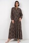 2423 Authentic Patterned Hijab Dress - Camel - 2