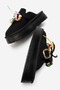 Denise Women's Faux Leather Slippers Black Suede - 5