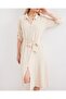 2442 Belted Shirt Dress - Cream - 2