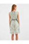 2501 Patterned Zero Sleeve Chiffon Dress - Mint - 5