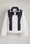 Denim Detailed Buttoned White Jacket - 3