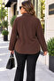 Plus Size Women's Shirt with Stitching Details Long Sleeves Buttoned Stylish Shirt - 4