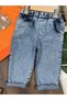 Polo Collar Cute Dog Printed Detachable Collar Lycra Jeans Pants 3-Piece Baby Boy/Child Set - 3
