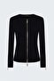 Cardigan with Zipper Detail on Sleeves - Black - 3